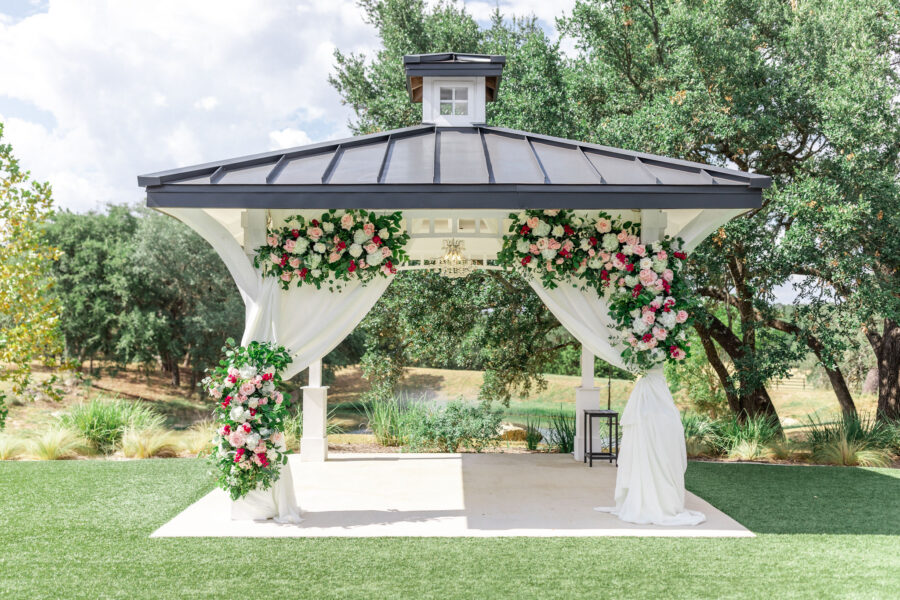 Custom-built gazebo for Kendall Point's outdoor ceremony location