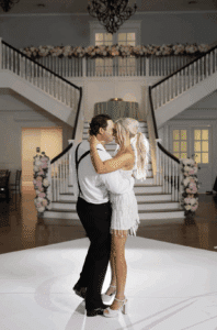 Couple private last dance on the dance floor. Why all inclusive venues aren't best.