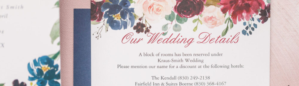 wedding invitation and RSVP card