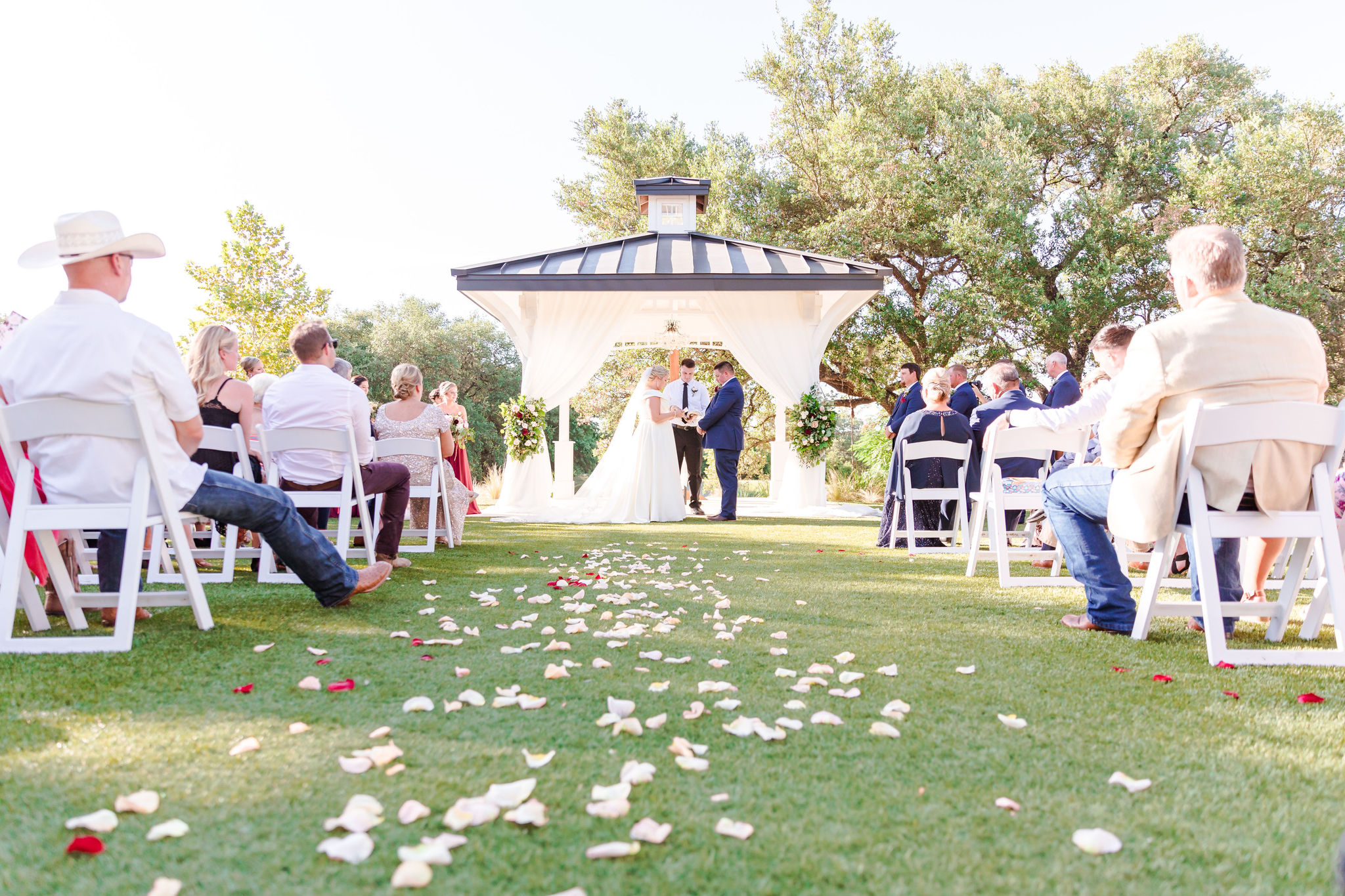 Outdoor gazebo wedding ceremony location at Kendall Point