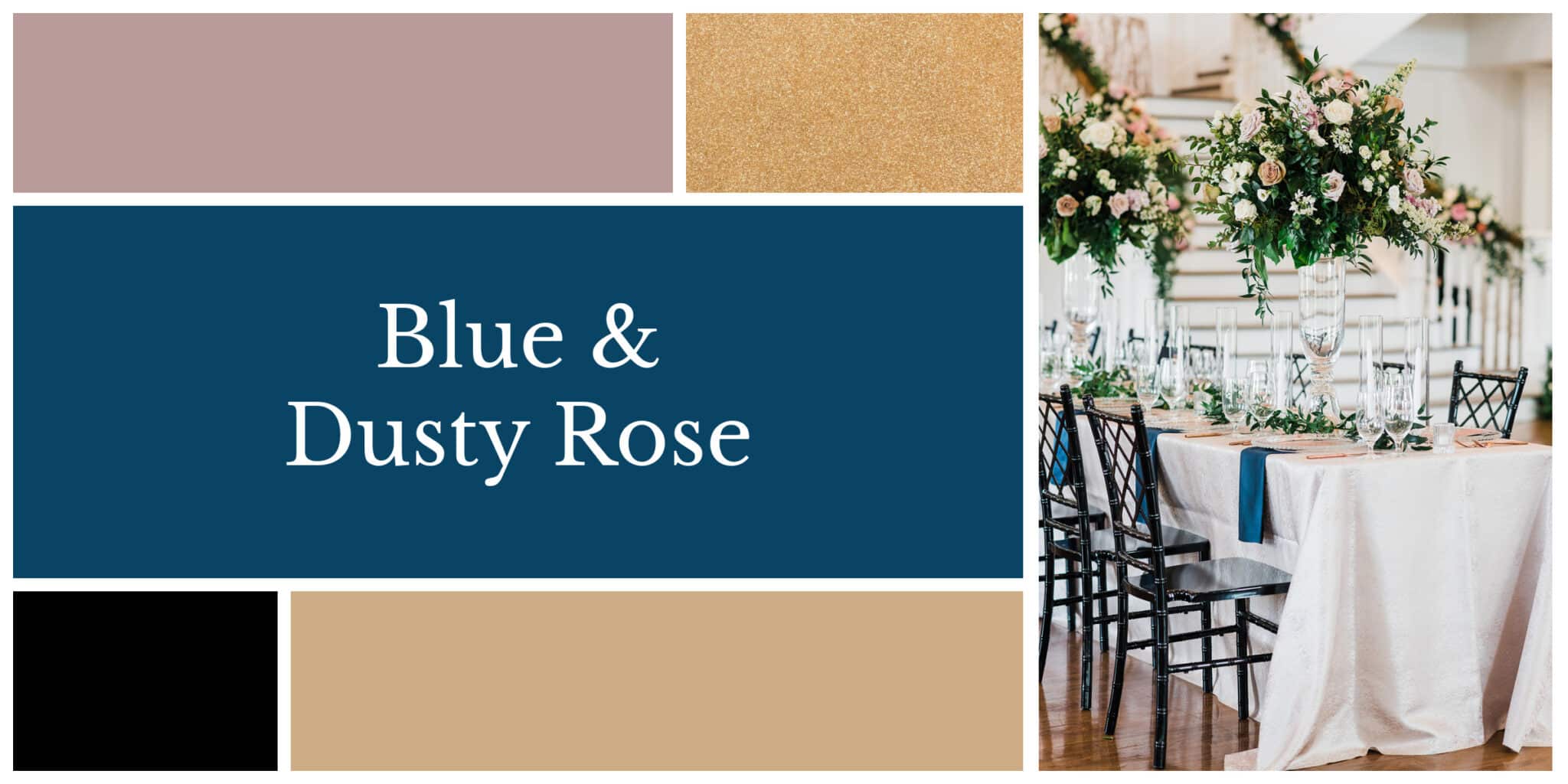 Blue and dusty rose color palette