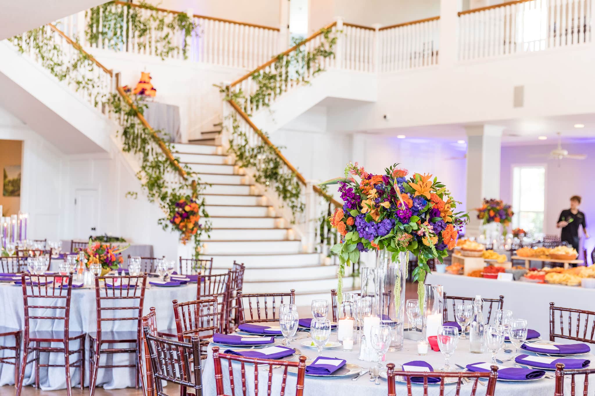 colorful wedding reception at Kendall Point