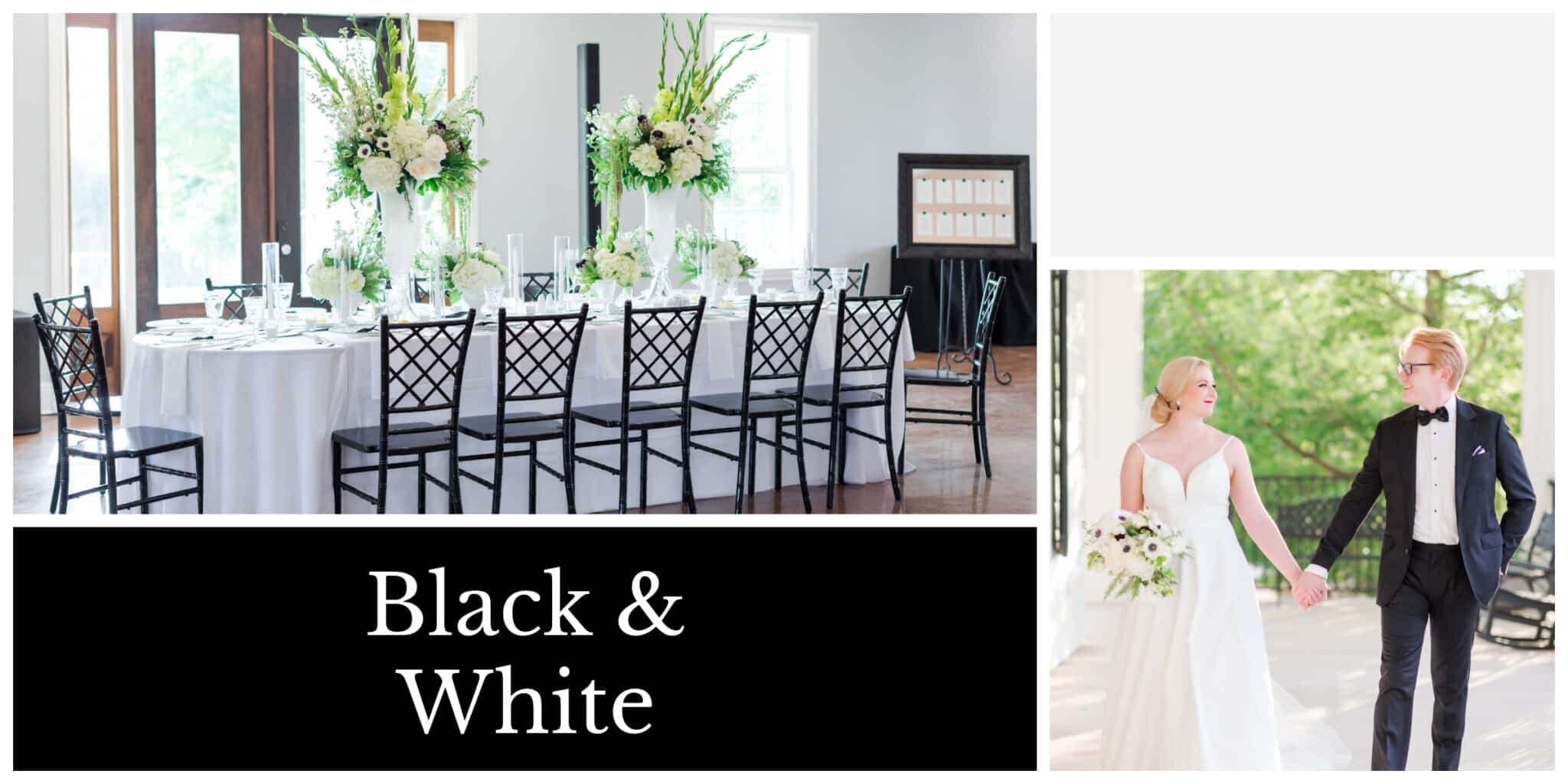 Black and white wedding color palette