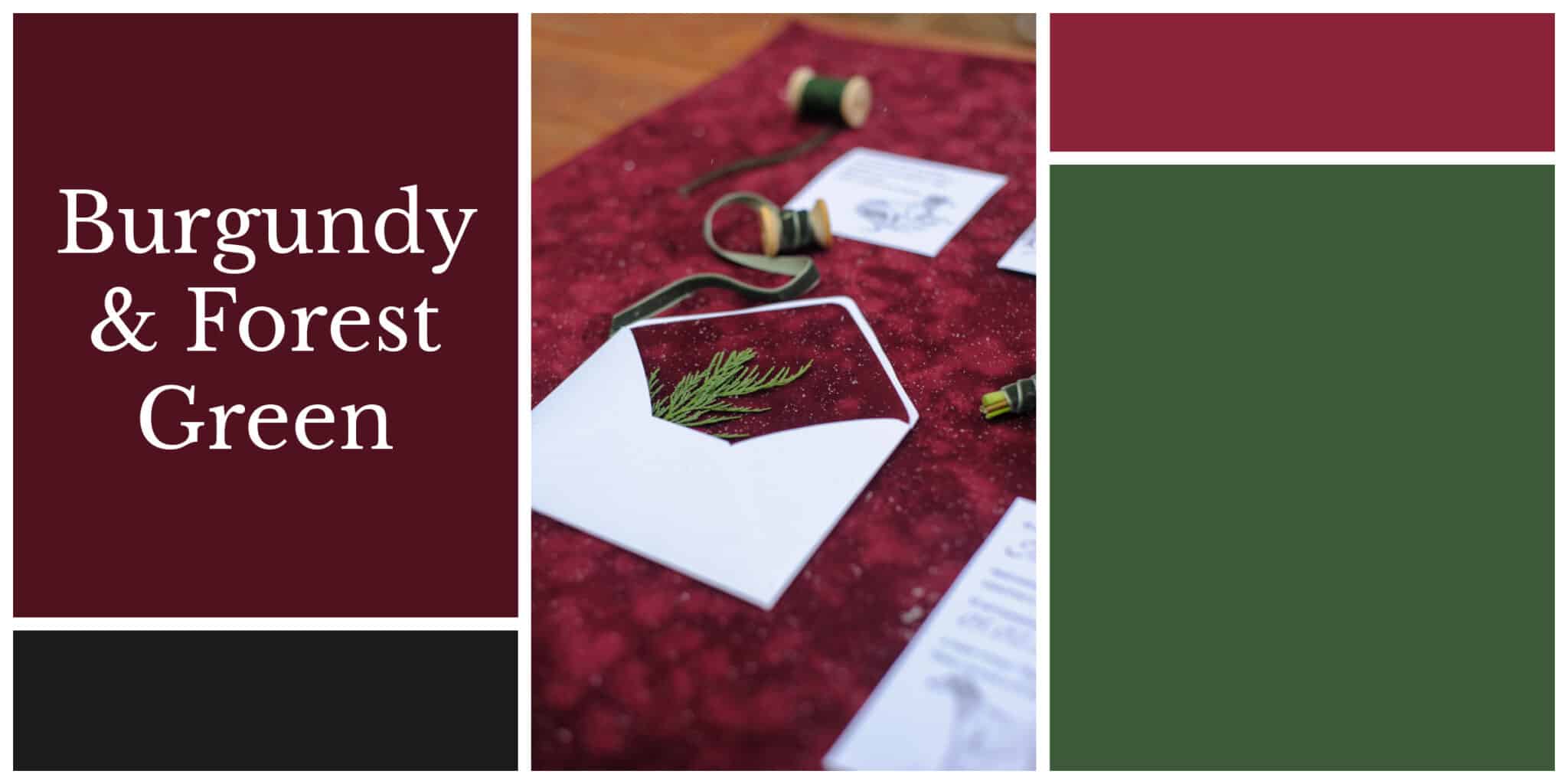 Burgundy and forest green color palette