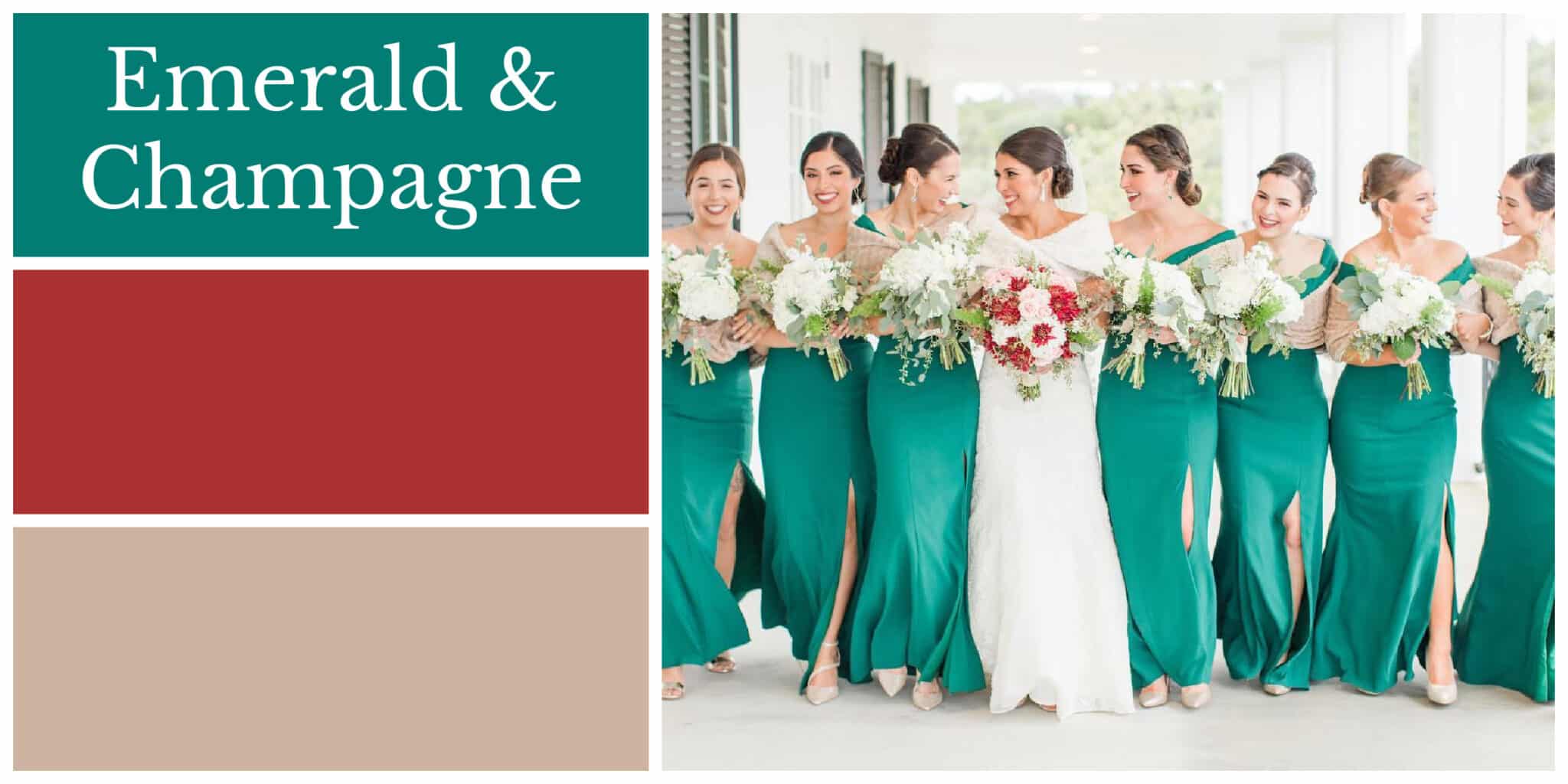 Emerald and champagne color palette