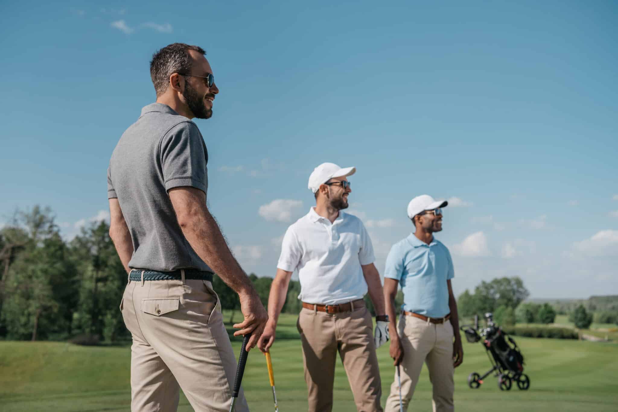 men on golf course