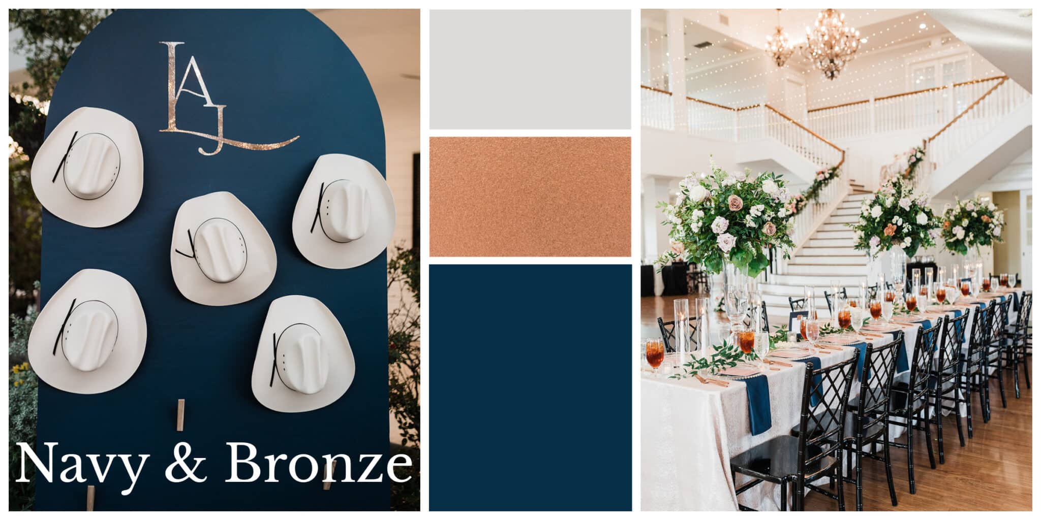 Navy and bronze wedding colors