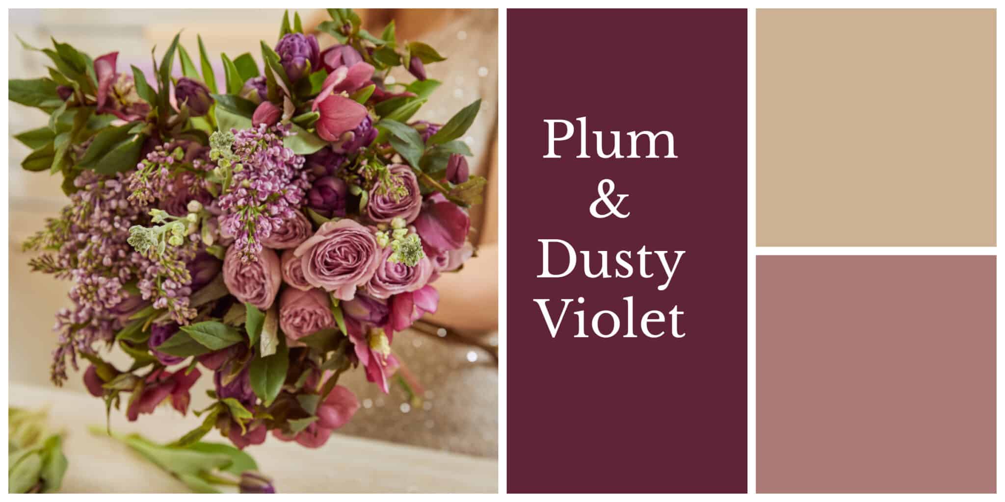 Plum and dusty violet wedding color palette