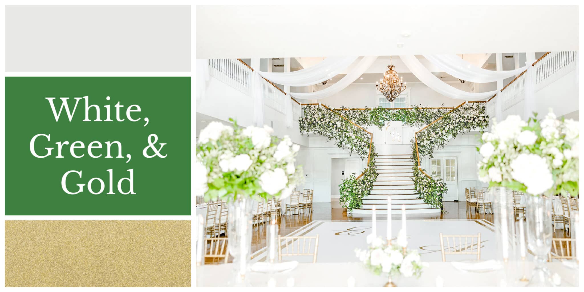 white green and gold color palette