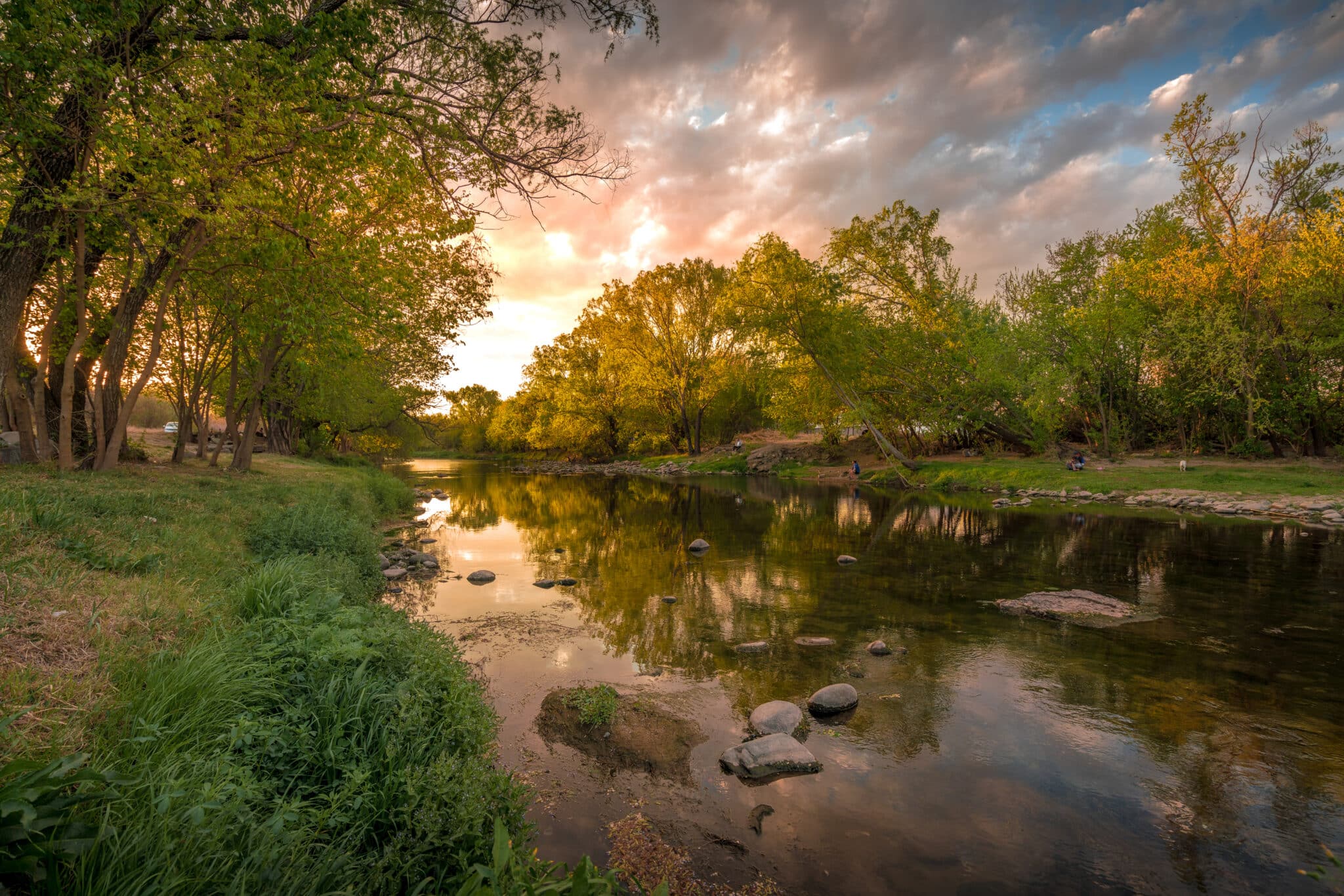 Texas river at sunset